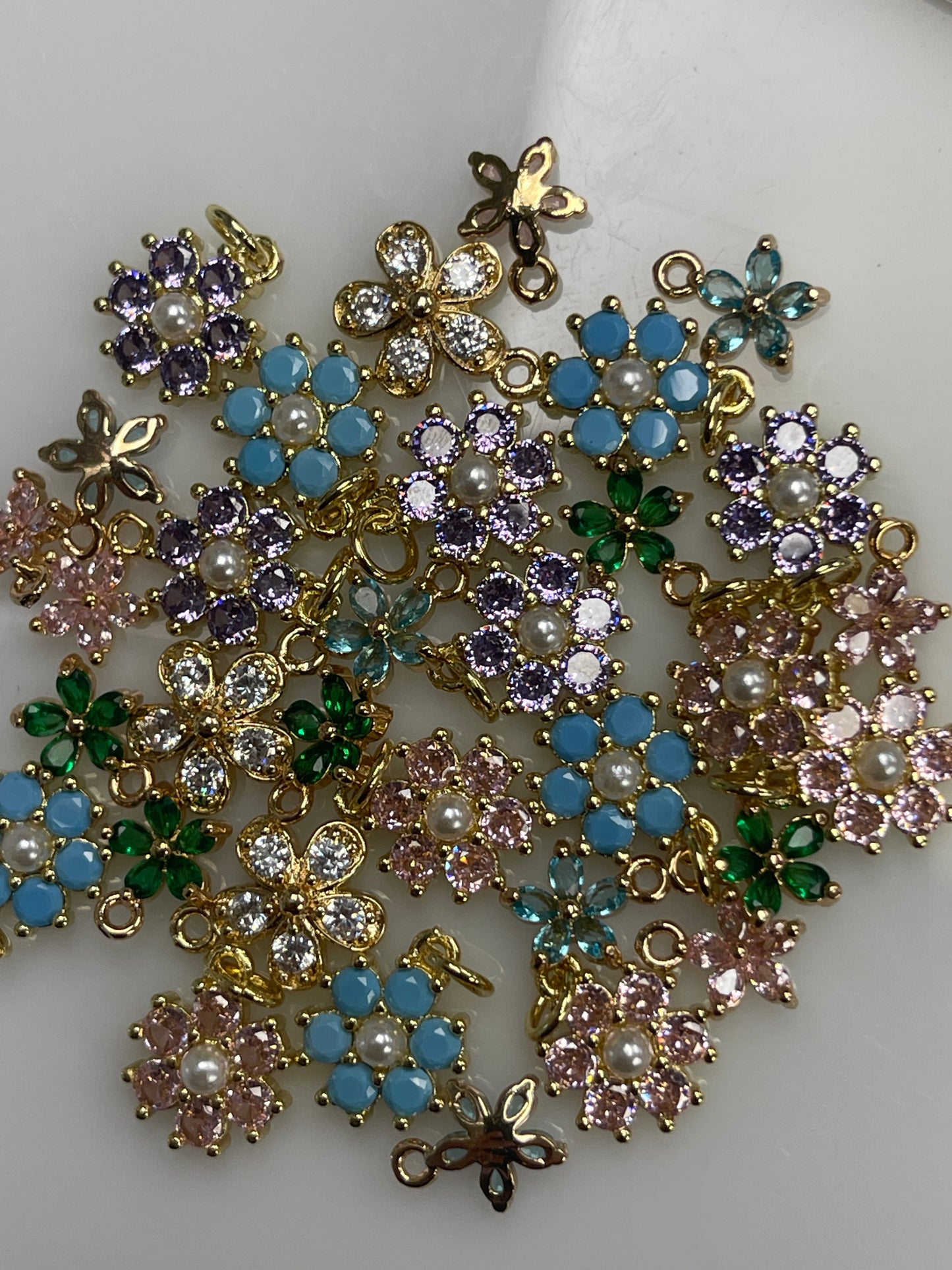 Colored crystal Flowers