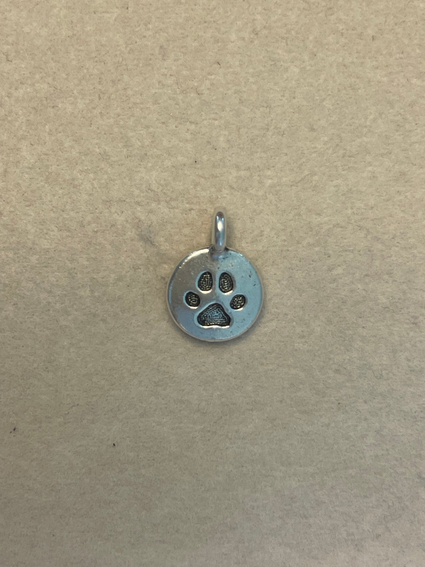 Dog Paw Circle Silver