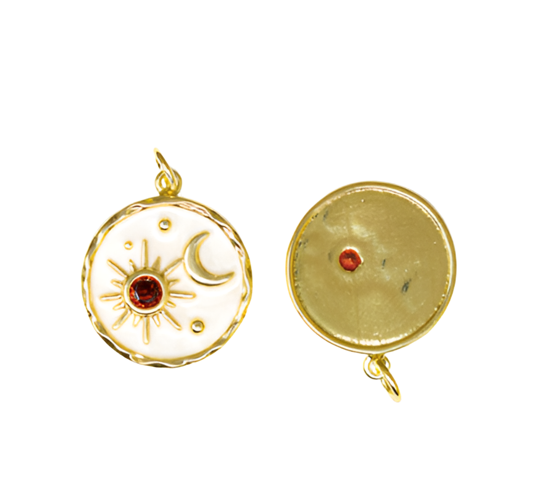 Star Moon Pendent White