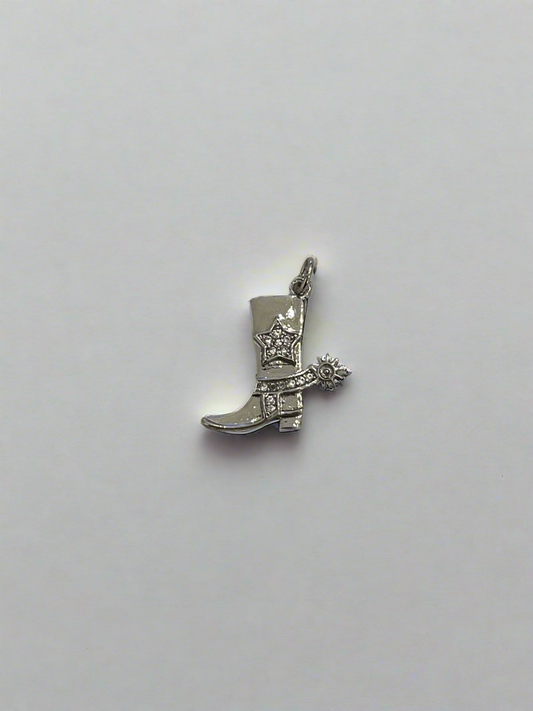 Silver Bejewled Cowboy Boot