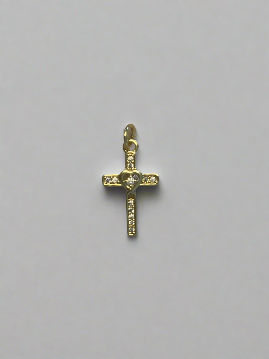 Bling Heart Cross