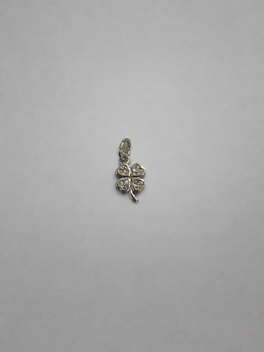 Silver Mini Bejewled Clover