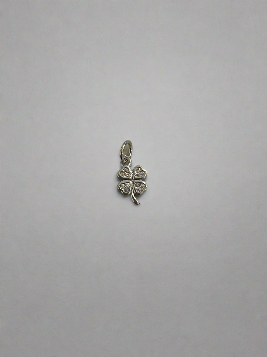 Silver Mini Bejewled Clover