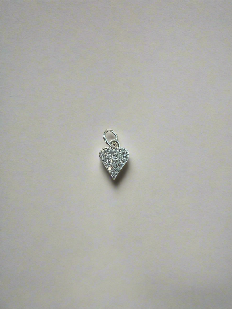 Micro Bling Heart Silver