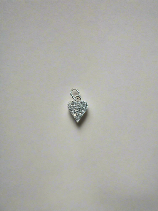 Micro Bling Heart Silver